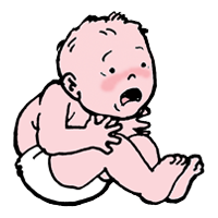 Rapid breathing or grunting